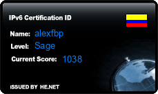 IPv6 Certification Badge for alexfbp