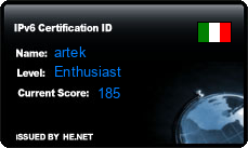 IPv6 Certification Badge for artek