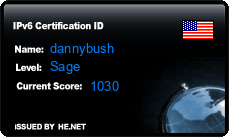 Hurricane Electric IPv6 Guru Badge