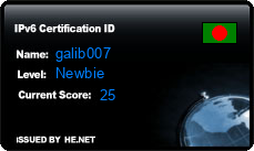 IPv6 Certification Badge for galib007