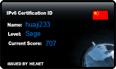 IPv6 Certification Badge for huaji233
