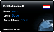 IPv6 Certification Badge for josn