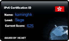 IPv6 Certification Badge for kaminghk