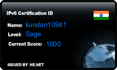 IPv6 Certification Badge for kundan10941