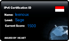 IPv6 Certification Badge for leenoux