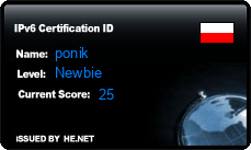 IPv6 Certification Badge for ponik