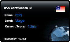 IPv6 Certification Badge for qpg