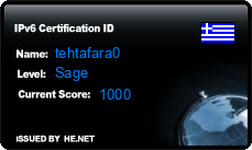 IPv6 Certification Badge for tehtafara0