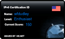 IPv6 Certification Badge for wfdudley