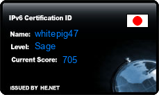 IPv6 Certification Badge for whitepig47