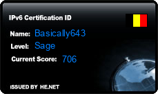 IPv6 Certification Badge for Basically643