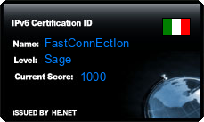 IPv6 Certification Badge for FastConnEctIon