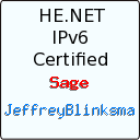 IPv6 Certification Badge for Jeffrey Blinksma