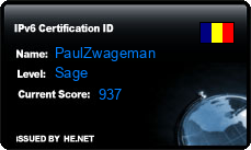 IPv6 Certification Badge for PaulZwageman