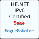 Hurricane Electric IPv6 Certification Badge for Peter J. Mello