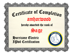 IPv6 Certification Badge for amhorwood