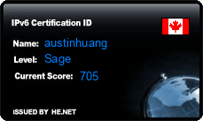 IPv6 Certification Badge for austinhuang