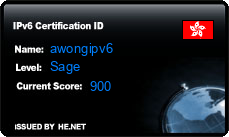 IPv6 Certification Badge for awongipv6