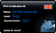 IPv6 Certification Badge for davidkmessenger