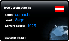 IPv6 Certification Badge for dermichi