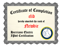 IPv6 Certification Badge for elib
