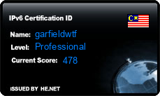 IPv6 Certification Badge for garfieldwtf
