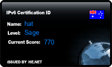 IPv6 Certification Badge for hat