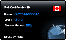 IPv6 Certification Badge for iamthemodder