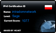 IPv6 Certification Badge for intradomnetwork