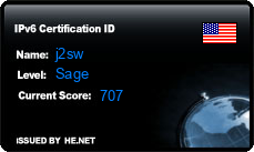 IPv6 Certification Badge for j2sw