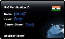 IPv6 Certification Badge for jesin47