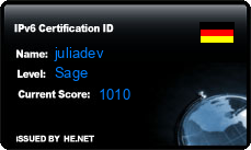 IPv6 Certification Badge for juliadev