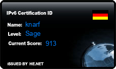 IPv6 Certification Badge for knarf