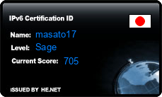 IPv6 Certification Badge for masato17
