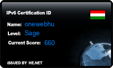 IPv6 Certification Badge for onewebhu