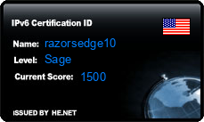 IPv6 Certification Badge for razorsedge10