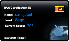 IPv6 Certification Badge for sanujaput
