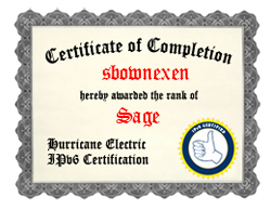 IPv6 Certification Badge for sbownexen
