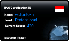 IPv6 Certification Badge for widiantokn